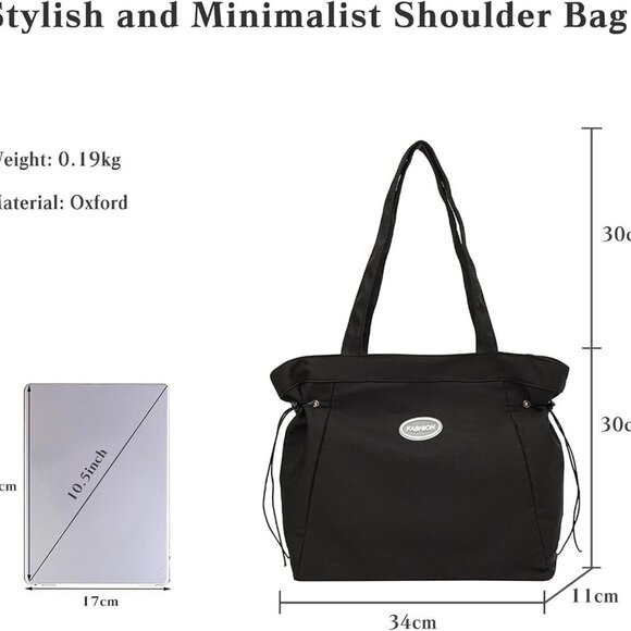 Oxford Tote Bag Women Waterproof Large Capacity Handbag with Multiple Pockets - Picture 3 of 9